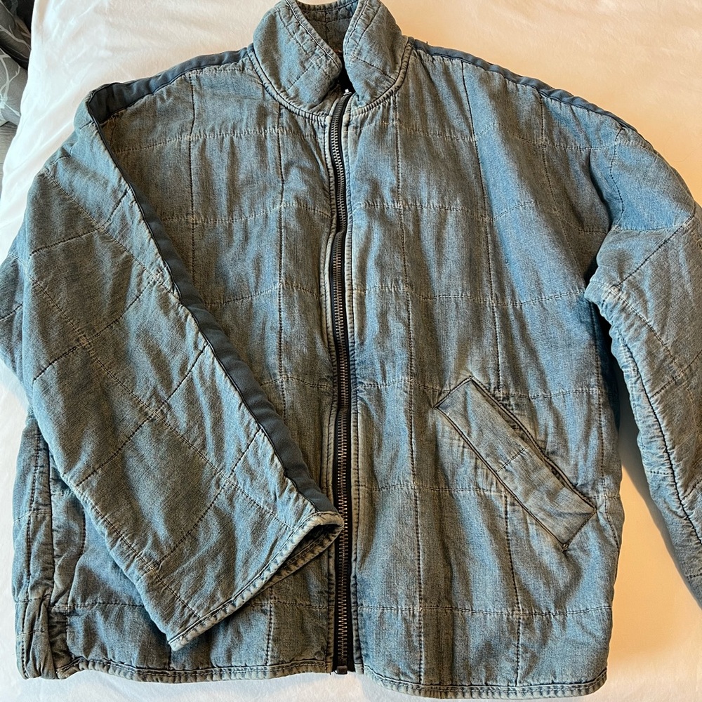 Free People denim dolman quilted jacket